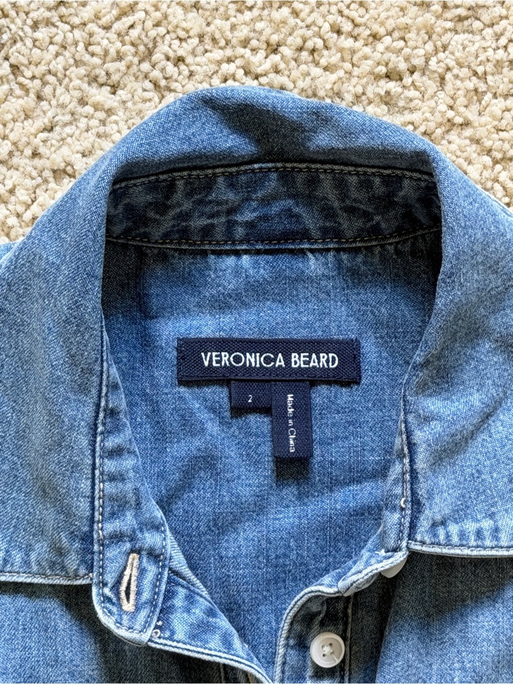 Veronica Beard Fuller Sleeveless Denim Midi Dress Size 2 - Picture 5 of 6